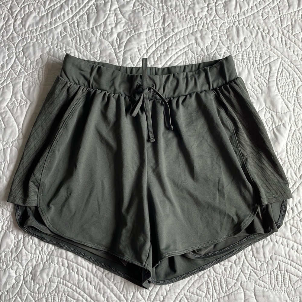 AVIA shorts with compression shorts underneath.